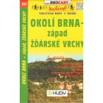   SC 217. Brno környéke, Okolí Brna Západ turista térkép Shocart 1:100 000 