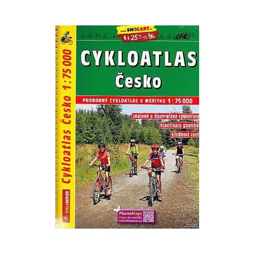 Csehország kerékpáros térkép Shocart 1:75 000  2019 Csehország kerékpáros atlasz