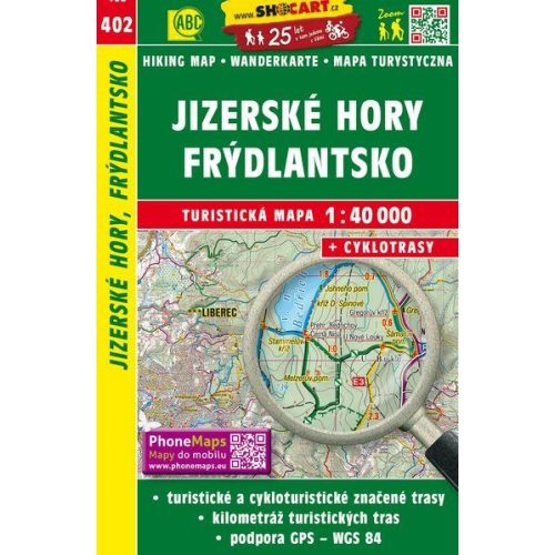 SC 402. Jizerské hory térkép, Cesky Ray, Cseh Paradicsom turistatérkép  1:40e  2023.