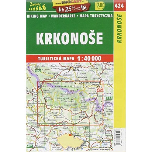 SC 424. Krkonose turista térkép, Cseh Óriás-hegység turistatérkép,  Krkonose térkép  Shocart 1:40 000 