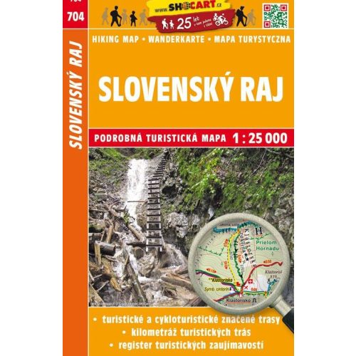 704. Szlovák Paradicsom turista térkép Slovensky Raj térkép Shocart 1:25e  