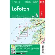 Lofoten turista térkép 1:75e, PhoneMaps Wander- und Radkarte 104, Lofoten térkép