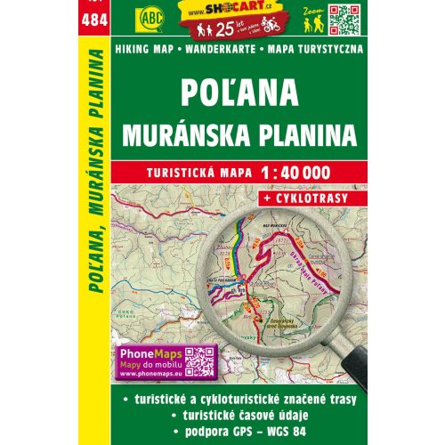 SC 484. Murányi fennsík térkép, Muránska planina, Polana turista térkép Shocart 1:40 000  