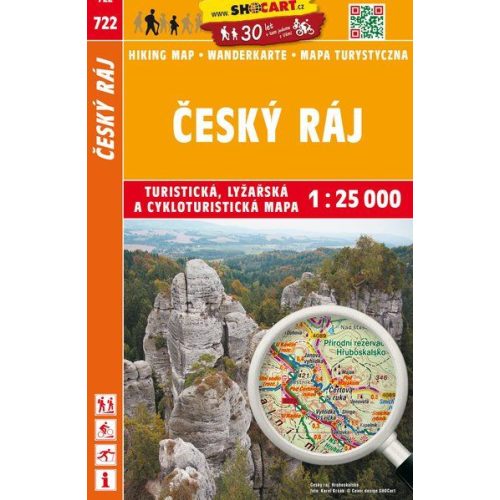 SC 722. Cseh Paradicsom turistatérkép, Cesky raj hegymászó térkép, Mladoboleslavsko turista térkép Shocart 1:25e  2024.