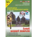  PCM 4. Saris, Horny Zemplén kerékpáros térkép, Podrobná turista térkép 1:100 000 VKÚ 4. 