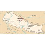 Mustán térkép Nepál Himalaya Montán  1:1 200 000