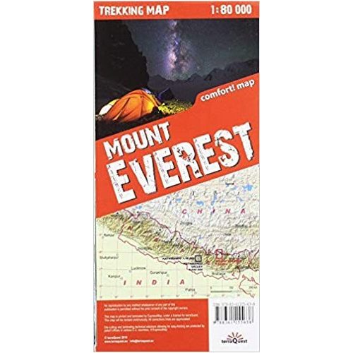 Mount Everest térkép, Mount Everest trekking map TerraQuest laminált 1:80e
