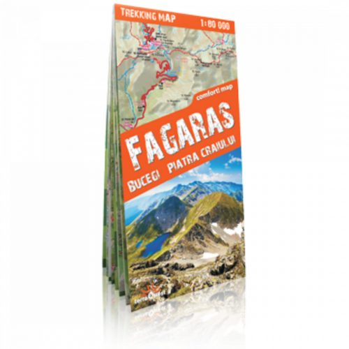 Fogarasi-havasok turistatérkép, Fogaras, Bucsecs-hegység, Királykő-hegység trekking térkép laminált  1:80e
