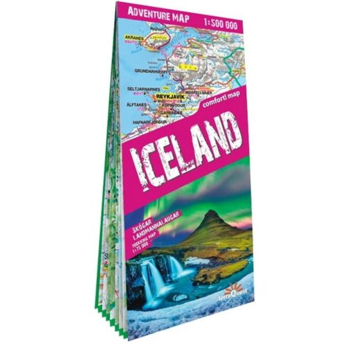 Izland térkép fóliás TerraQuest  1:500e Iceland autós térkép vízálló map, guide
