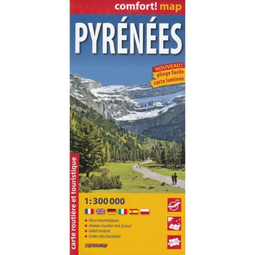 Pyrénées,  Pireneusok térkép ExpressMap fóliás 1:300 000 