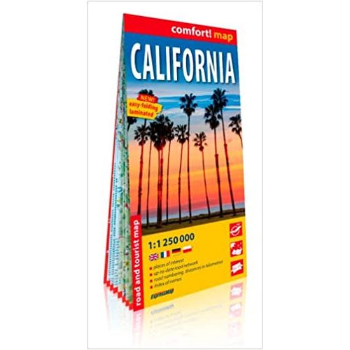 Kalifornia térkép, Kalifornia autós térkép, California autótérkép Expressmap fóliás 