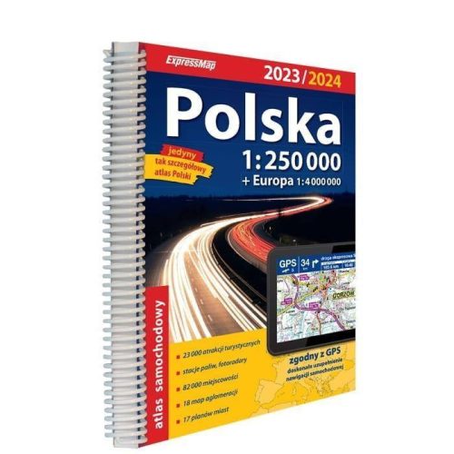 Lengyelország atlasz Expressmap Lengyelország autós atlasz, térkép 2023-2024 1:250 000 2023.