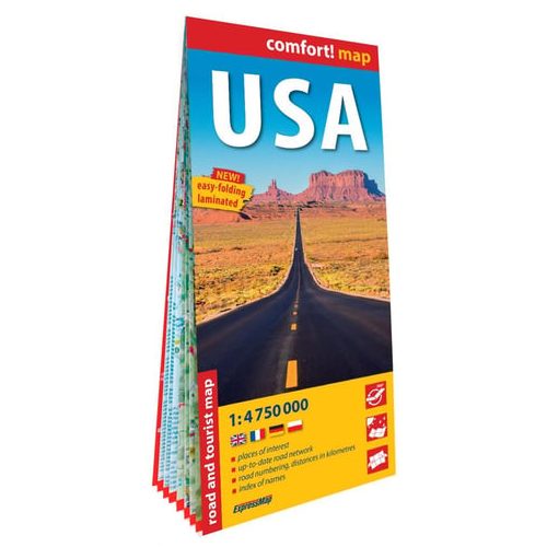 USA térkép USA autós térkép Expressmap fóliás 1:4 750e 