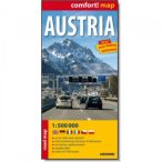    Ausztria térkép, Ausztria autótérkép Comfort laminált Cartographia 1:500e 2025.