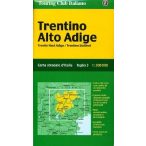 Trentino térkép Alto Adige TCI 1:200 000