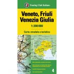   Veneto tartomány térkép, Friuli-Venezia Giulia térkép 1:200e.TCI 2020