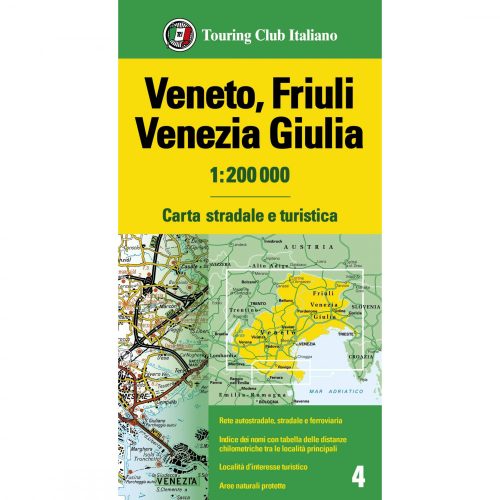 Veneto tartomány térkép, Friuli-Venezia Giulia térkép 1:200e.TCI 2020