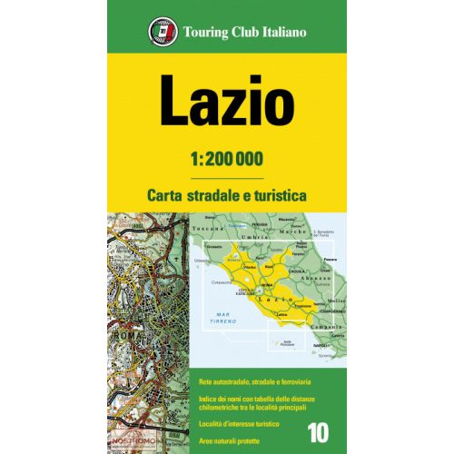 Lacio autós térkép Lacio térkép TCI 1:200 000 