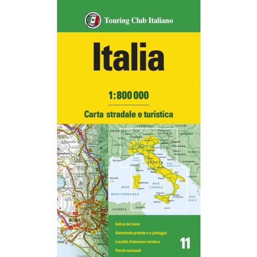 Olaszország autós térkép 1:800e. Olaszország autótérkép TCI 2022