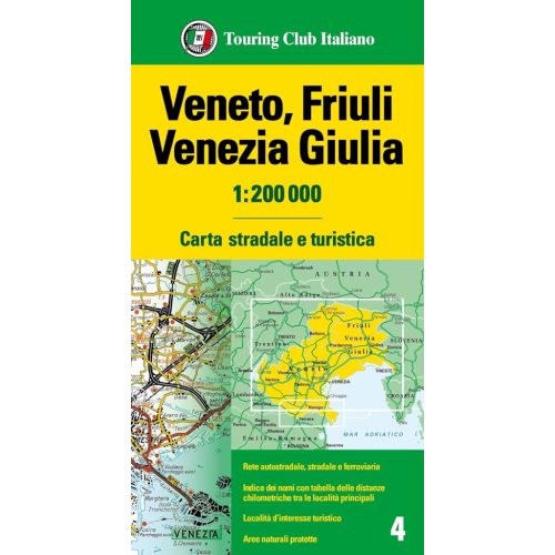 Veneto térkép, Friuli-Venezia Giulia térkép 1:200e.TCI 2024.