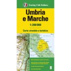   Umbria autós térkép Umbria térkép TCI Umbria és Marche régiótérkép 1:200 000 