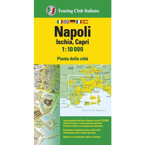 Nápoly térkép Touring Club Italiano  Nápoly várostérkép, Ischia, Capri 1:10e  2025.