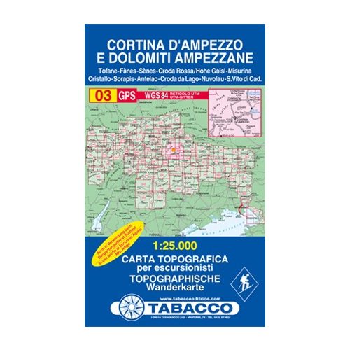 03. Cortina d Ampezzo turista térkép Tabacco 1: 25 000  Tab 2503