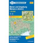   011. Merano e dintorni, Meran und Umgebung turista térkép Tabacco 1: 25 000 