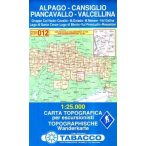   012. Cansiglio - Alpago - Piancavallo - Val Cellina turista térkép Tabacco 1: 25 000 