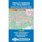   013. Prealpi Carniche - Val Tagliamento turista térkép Tabacco 1: 25 000 