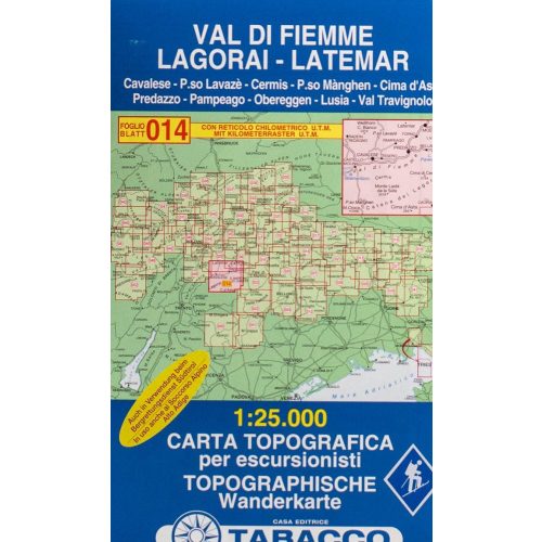 014. Val di Fiemme - Lagorai - Latemar turista térkép Tabacco 1: 25 000  TAB 2514