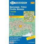   015. Marmolada - Pelmo - Civetta - Moiazza turista térkép Tabacco 1: 25 000 