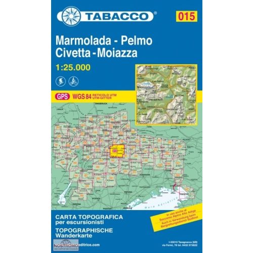 015. Marmolada - Pelmo - Civetta - Moiazza turista térkép Tabacco 1: 25 000 
