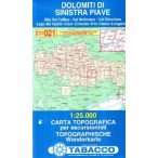   021. Dolomiti di Sinistra Piave turista térkép Tabacco 1: 25 000 