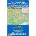   028. Val Tramontina - Val Cosa - Val D Arzino turista térkép Tabacco 1: 25 000 