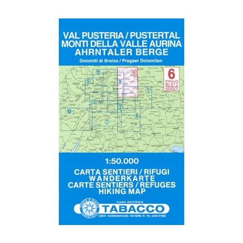 6.  PUSTERTAL - AHRNTALER BERGE / VAL PUSTERIA - MONTI DELLA VALLE AURINA turista térkép Tabacco 1: 50 000   