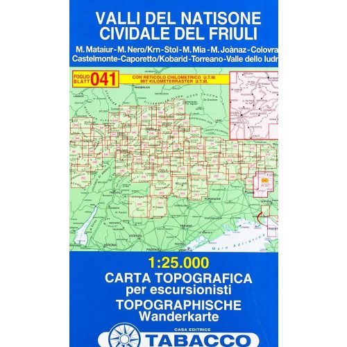 041. Valli del Natisone - Cividale del Friuli turista térkép Tabacco 1: 25 000 