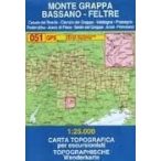   051. Monte Grappa / Bassano / Feltre turista térkép Tabacco 1: 25 000 