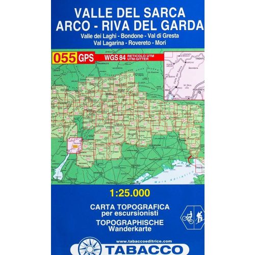 055. Hiking map of the Sarca Valley, Arco and Riva del Garda turista térkép Tabacco 1: 25 000   