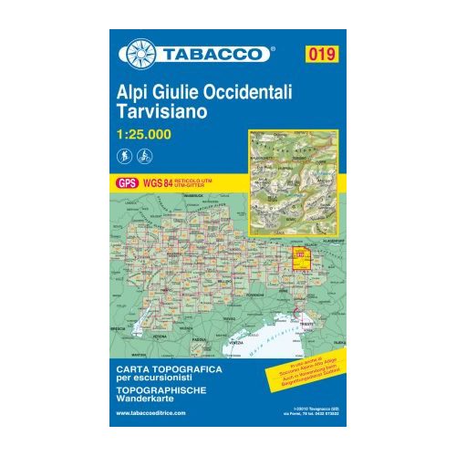 019. Alpi Giulie Occidentali - Tarvisiano turista térkép Tabacco 1: 25 000  TAB 2519