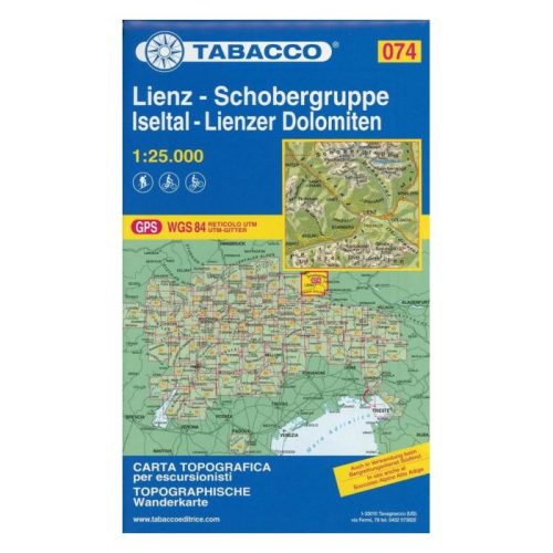 TAB 074. Lienz, Schobergruppe, Iseltal, Lienzer Dolomiten turistatérkép 1:25 000 Tabacco 074 2019