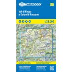   06. Val di Fassa turistatérkép - Fassatal & Dolomiti Fassane Dolomitok turista térkép Tabacco 1: 25e  2024.