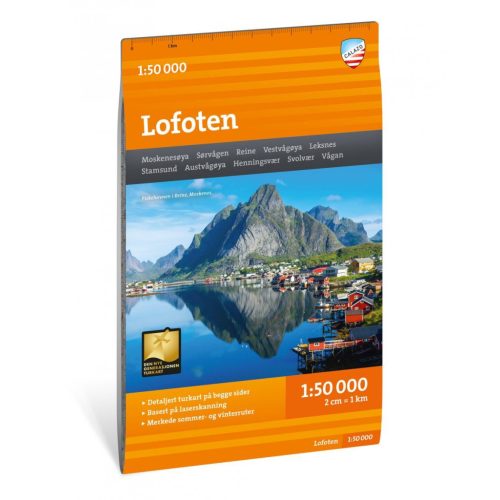 Lofoten turista térkép 1:50e Calazo kiadó Lofoten térkép 2024.