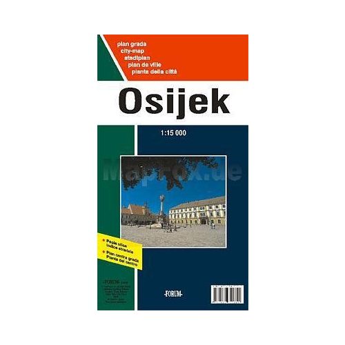 Eszék térkép Eszék és környéke, Osijek térkép Fórum kiadó 1:15 000  1:125 000   