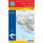   Hvar-Zapad - Hvar-nyugat térkép Hvar turista térkép Hrvatska Gorska 1:25 000   
