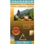 Kaukázus térkép Gizi Map domborzati 1:1 000 000  