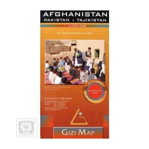 Afganisztán, Pakistan, Tajikistan térkép Gizi Map 1:3 000 000 