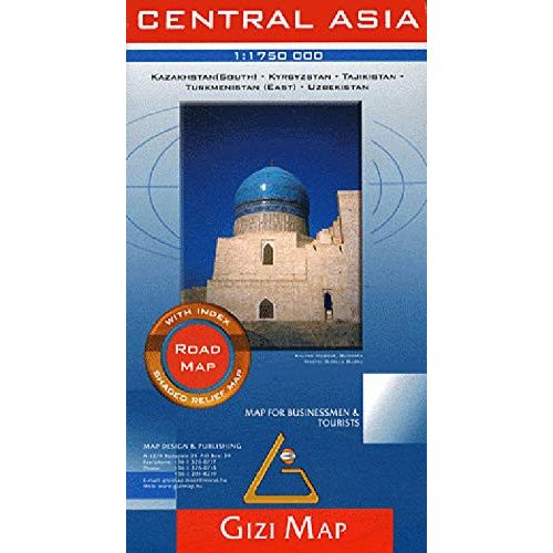 Central Asia autós térkép Gizi Map Közép-Ázsia térkép 1:1 750 000 