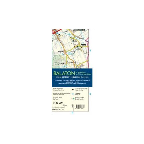 Balaton térkép, Balaton és környéke térkép 1: 125 000  Corvina 2016