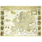   Európa falitérkép antikolt MH. Európa 1640. körül 109x84 cm
